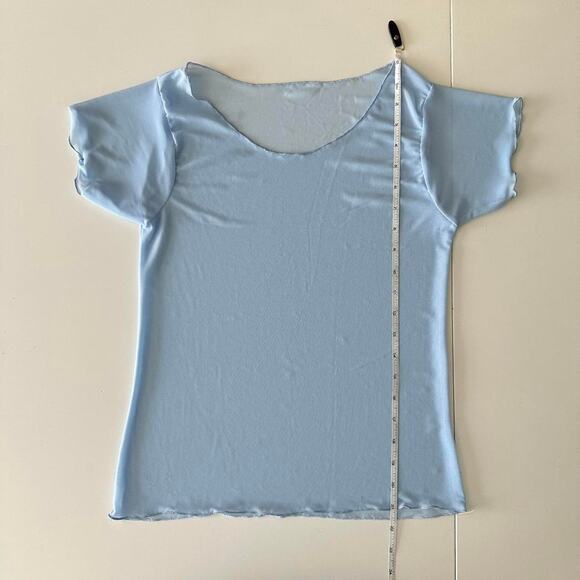 handmade light blue sheer mesh top - Picture 5 of 6